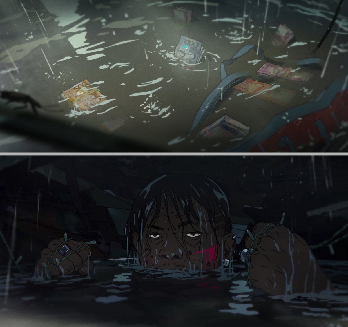 Raymond_t_tan's tweet photo. THE RUNTS - Quiet Storm

Hi, sharing with you a few of the panel work done for THE RUNTS, a #comicbook that I'm working on.
#Manila Flood/ Dead #president$ /Underwater Brawl/

#illustration #conceptart #manga #Philippines 
#TwitterArtists 
Hope you're all keeping well.🙂 https://t.co/aWyAEz5VPu