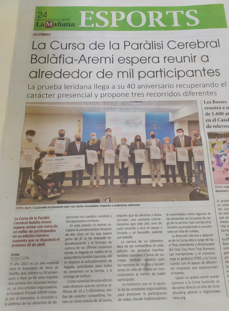 cbalafiaaremi's tweet photo. Gràcies @LaManyanacat per fer-vos ressó i ajudar-nos a difondre la nostra aposta per l'esport solidari 👏👏👏🙌 https://t.co/2uBtQDBBzH