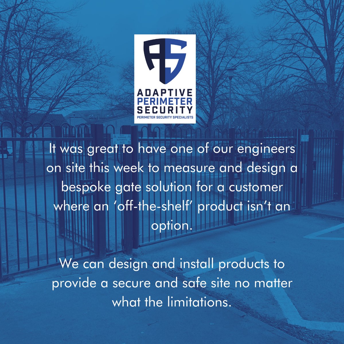 AdaptiveSecuri2's tweet photo. To find out more about our bespoke gate solutions, email sales@adaptivesecurity.co.uk

#AdaptiveSecurityltd #AutomatedGates #Barriers #PerimeterSecurity https://t.co/n3S0m444oM