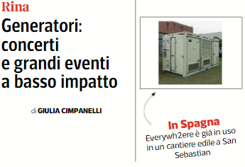 We gave an interview for <a href="/CorriereLOGIN/">Corriere LOGIN</a> about the innovations introduced by <a href="/Everywh2ere/">Everywh2ere</a>. The project has developed portable #hydrogen fueled gensets that can power construction sites, music festivals and other temporary events.

#MakeItRINA