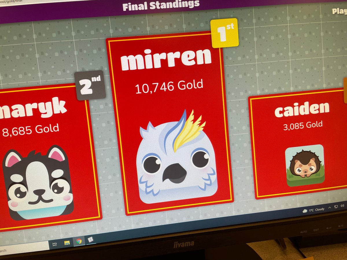 Well done to Mirren who swooped in last minute to steal the gold💰 <a href="/PlayBlooket/">Blooket</a>