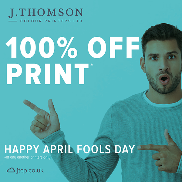 jthomsonprint's tweet photo. A discount that’s just too good to be true! 😆
#JTCP  #jthomsonscolourprinters  #aprilfools  #aprilfoolsday  #aprilfool  #prank #aprilfoolsprank 
#spring #funny #laugh #aprilfooled https://t.co/dQ9qav9X0F