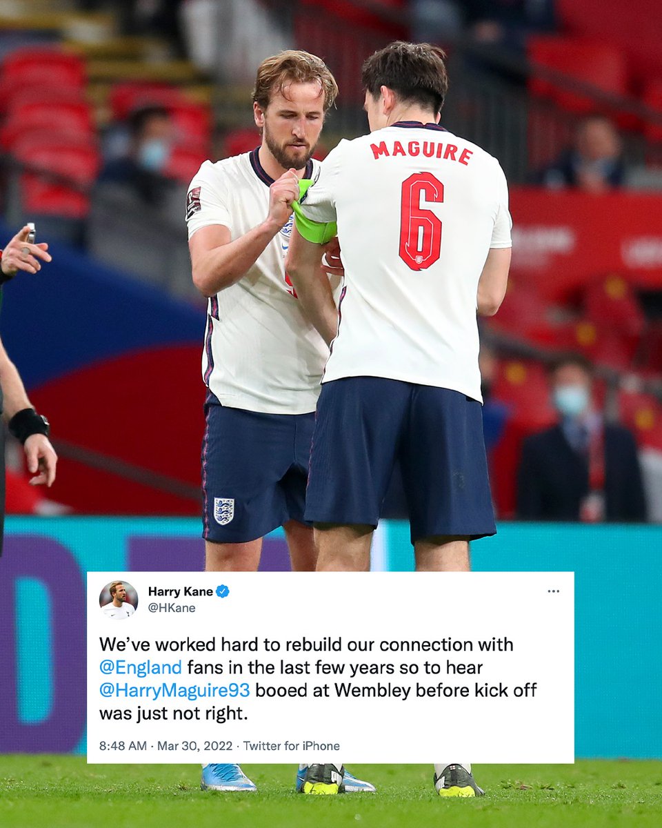 SpursOfficial's tweet photo. No player deserves abuse. We stand with you, @HarryMaguire93. 💙 https://t.co/Q9Xxyi3AXB