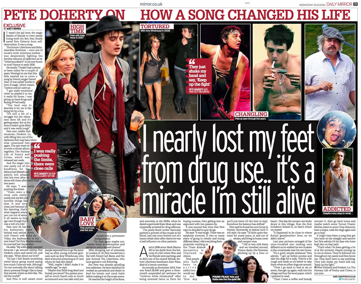 How a song got Pete Doherty clean - my interview in today's @DailyMirror