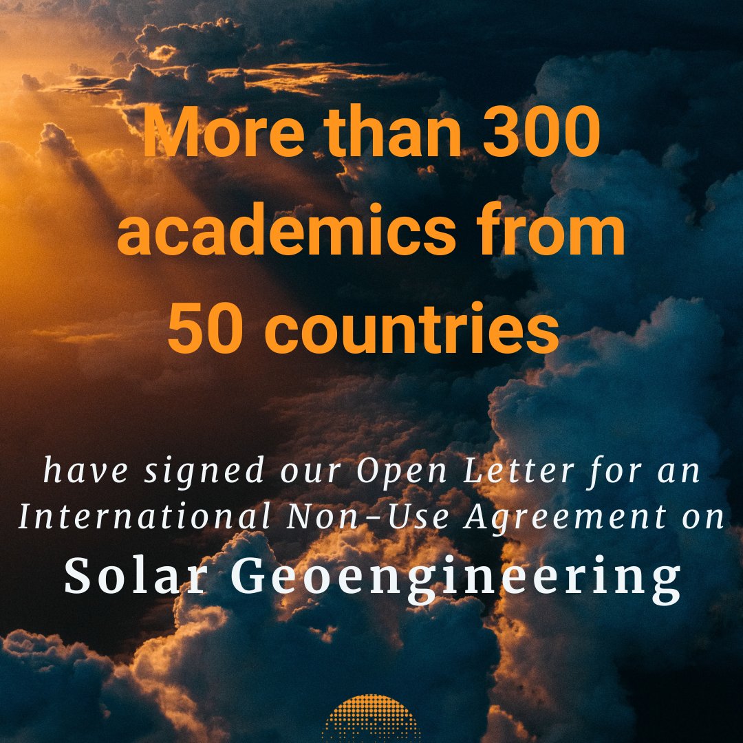 SolarGeoeng's tweet photo. Thanks to the 320+ academics from 50 countries who support a #solargeoengineering Non-Use Agreement! We invite other academics to join our call: https://t.co/S3Y2khFT68 https://t.co/qrR6jLdd3Z