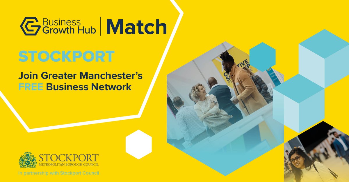 Calling all #Stockport Businesses! 📢

Don’t miss the @BizGrowthHub’s next FREE #BGHMatch event for a morning of creating new contacts and expanding your #Business network.

Register below: eventbrite.co.uk/e/bgh-match-gr…