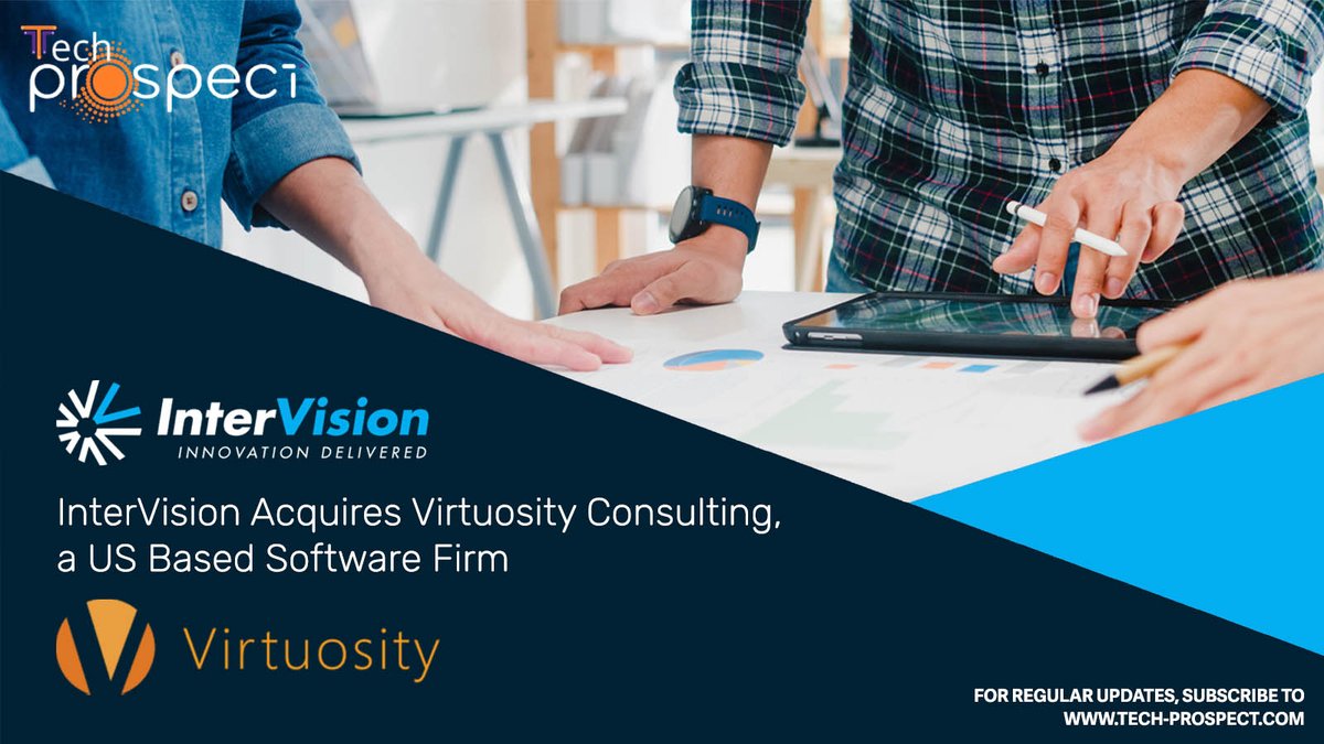 TechProspect's tweet photo. https://t.co/xQGJ41wig7
@InterVision_Sys has paid an undisclosed fee for @virtuositycg, a software development corporation established in the United States with development sites in India. To know more, #click the link.
#techprospect #softwaredevelopment #india https://t.co/76X0Y0sMHD
