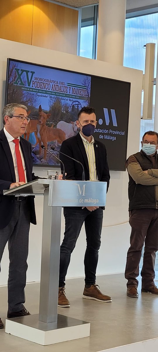 ppdiputacionmlg's tweet photo. En el día de hoy nuestro #presidente @Francissalado acompañado por el alcalde de #cuevasdesanmarcos José M Molina y el presidente de la Soc. de Cazadores "El Camorro" José M. Ginés han presentado hoy la XV Monográfica del #podencoandaluz y #maneto https://t.co/sfDRGeyOW4