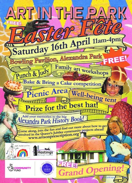 This week Hastings Youth Council visited Arts on Prescription and discussed possible future events that could occur in this lovely space.

They have an Easter event at the Bowling Green,  Alexandra Park #Hastings on Saturday 16 April and it would be great to see you all there! 🙂