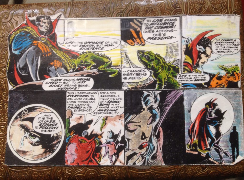 SanctumBlog's tweet photo. @KurtBusiek I used to do an annual re-read of #DoctorSTRANGE: #NIGHTMARE by #WilliamRotsler

Now, it's every couple of years.

My reading copy is perpetually kept in an antique, leather jacket, with a special bookmark.

I ❤️ this book.
May soon be time to enter the #DreamDimension  again.
🤟 https://t.co/U0GYlPYxqL