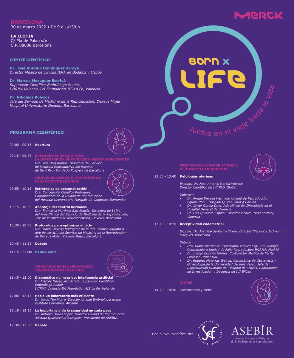 ASEBIRreprod's tweet photo. Hoy, @antonio_urries, presidente de #ASEBIR, participa en  #Bornxlife, un evento que reúne a algunos de los mejores especialistas en #ReproducciónAsistida de nuestro país, organizado por @merck_es. https://t.co/jLvkHiVJK8