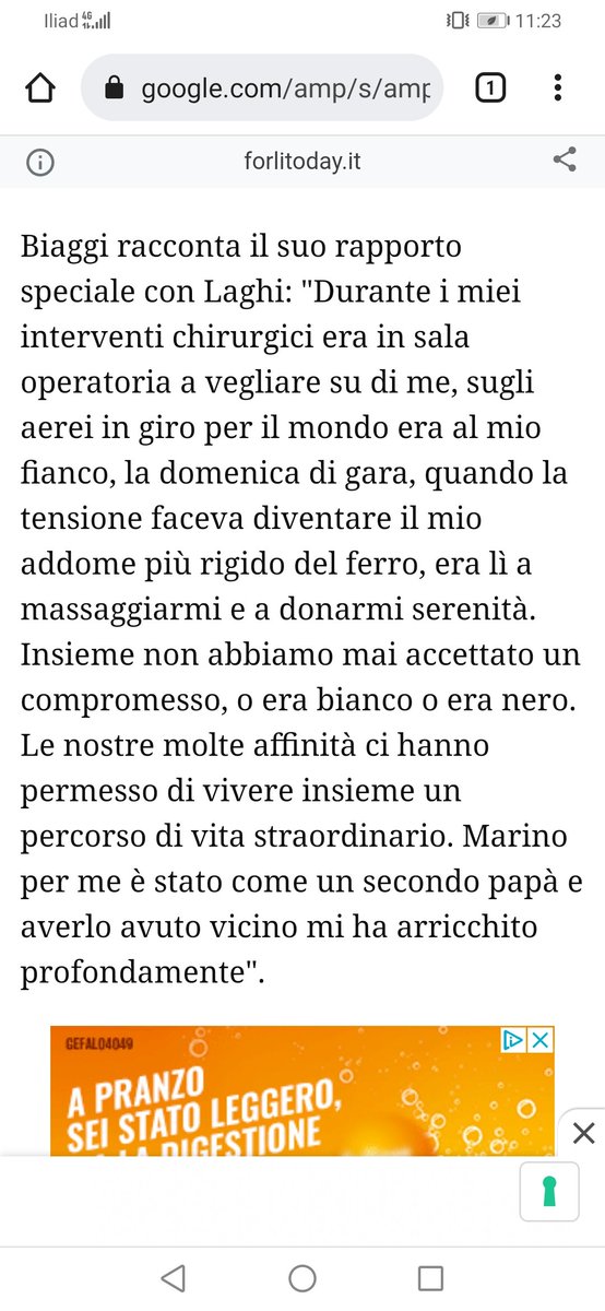 Bell'articolo per il tuo amico speciale Marino, bello che tu lo abbia paragonato ad un secondo papà! Non dimenticherò quando ci siamo parlati nel paddock di Monza nel 2009, ero dall'altra parte del recinto e mi disse aspetta che sta arrivando, riferito a te <a href="/maxbiaggi/">Max Biaggi</a>.