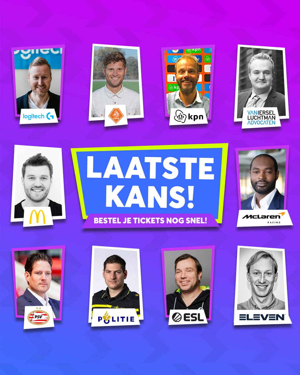 𝗗𝗘 𝗔𝗟𝗟𝗘𝗥𝗟𝗔𝗔𝗧𝗦𝗧𝗘 𝗧𝗜𝗖𝗞𝗘𝗧𝗦! ⚠️

Volgende week is EsportsX! Met ruim 500 aanwezigen wordt het een dag waar je gigantisch veel van gaat leren.

Bestel je tickets, verzeker jezelf van een plek en mis niets!
👉 esportsx.nl/tickets