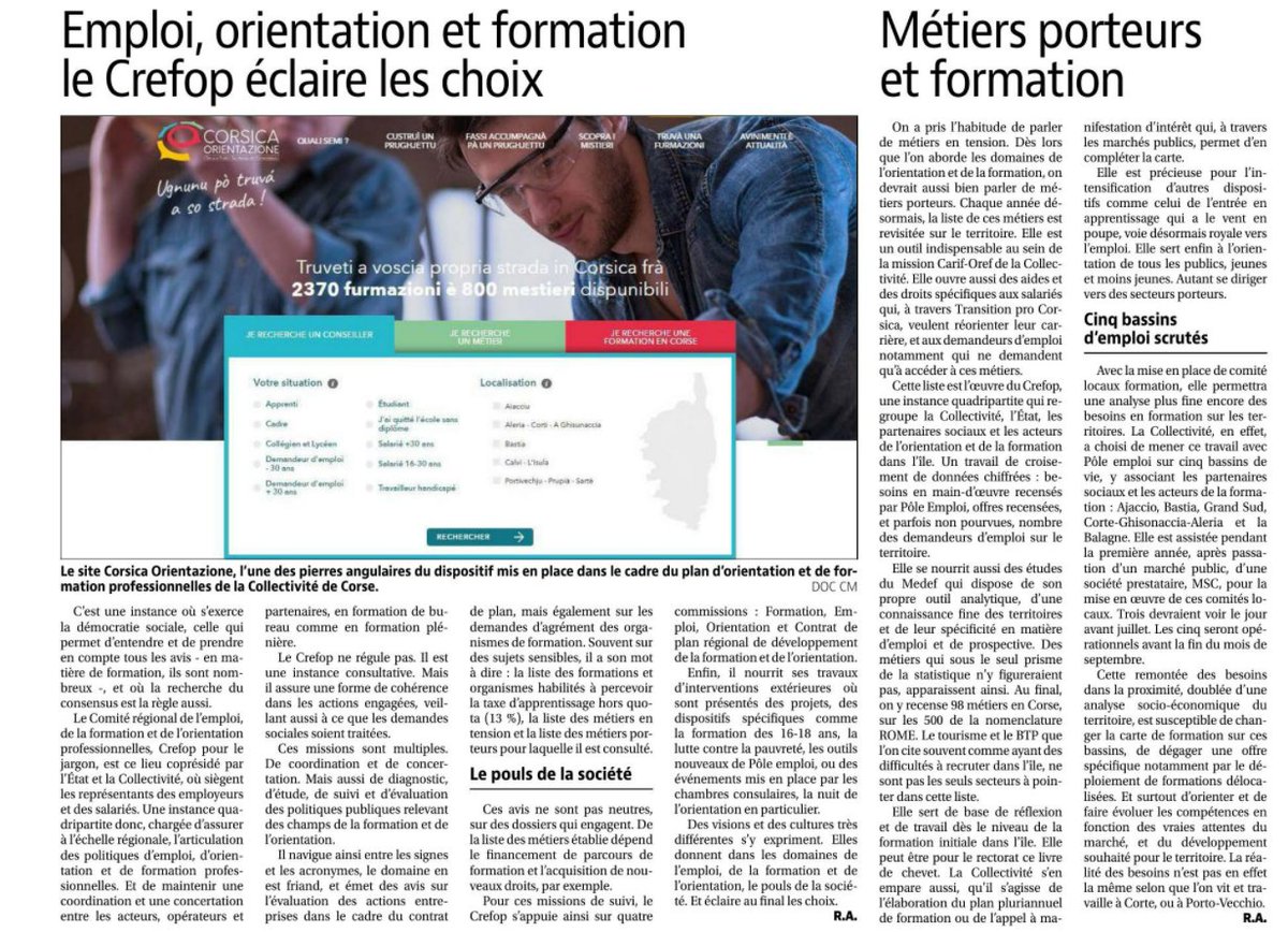 MedefCorse's tweet photo. Pour répondre au mieux au besoin du territoire en matière d'emploi et de formation, le MEDEF Corse continue sa forte implication au #CREFOP https://t.co/8bBuSJsnu6
