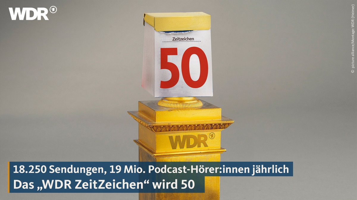 Das WDR Zeitzeichen macht Geschichte täglich hörbar und ist selbst ein Stück Geschichte geworden: Am 4.4.2022 feiert die Sendung 50. Geburtstag – mit einem Zeitzeichen in #WDR5, #WDR3, @WDR2 und als Podcast in der #ARDAudiothek.
▶️ Mehr Infos: presse.wdr.de/plounge/wdr/pr…
#zeitzeichen