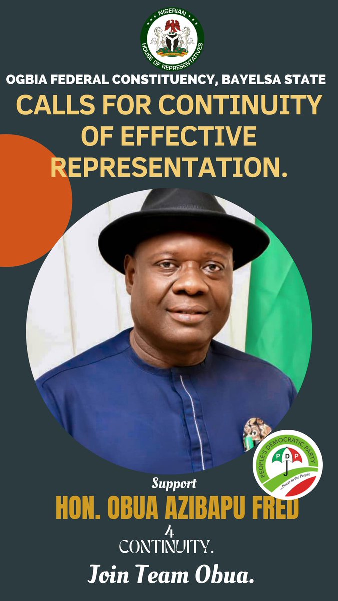 Felemax1's tweet photo. OGBIA FEDERAL LAWMAKER, AZIBAPU FRED OBUA ACCEPTS CLARION CALL TO RETAIN FEDERAL CONSTITUENCY SEAT

...SAYS OGBIA IS ONE, AND BETTER DAYS LIE AHEAD

Read full details 
https://t.co/0nGW356Y8V https://t.co/XOE1W3Ftyg