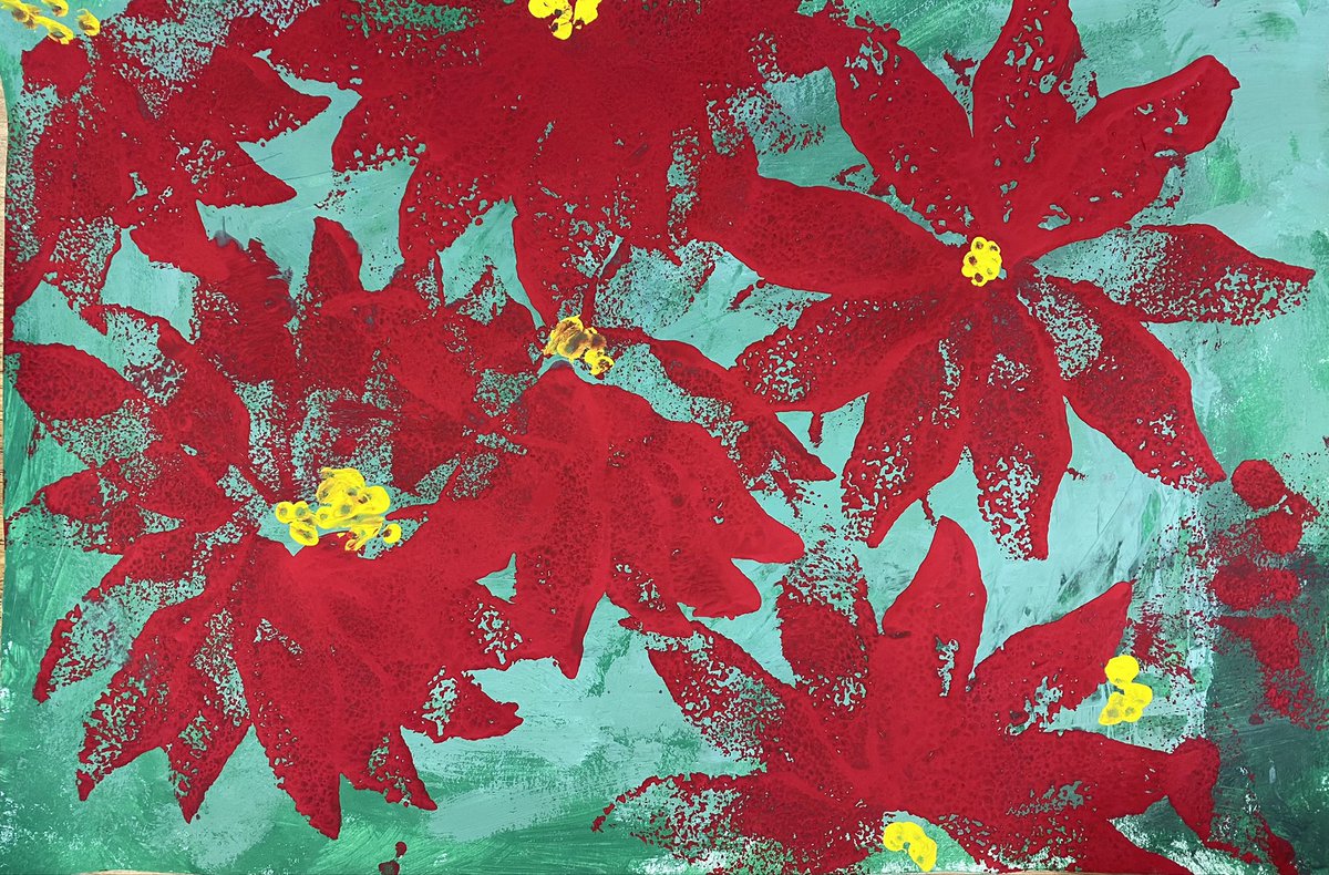 Youth Art Month daily featured artwork. First grade print “Poinsettia,“ #fcps1ARTSyam22 #vaartedYAM22
#artsacrossva22
<a href="/GreenvilleES/">Greenville ES</a>