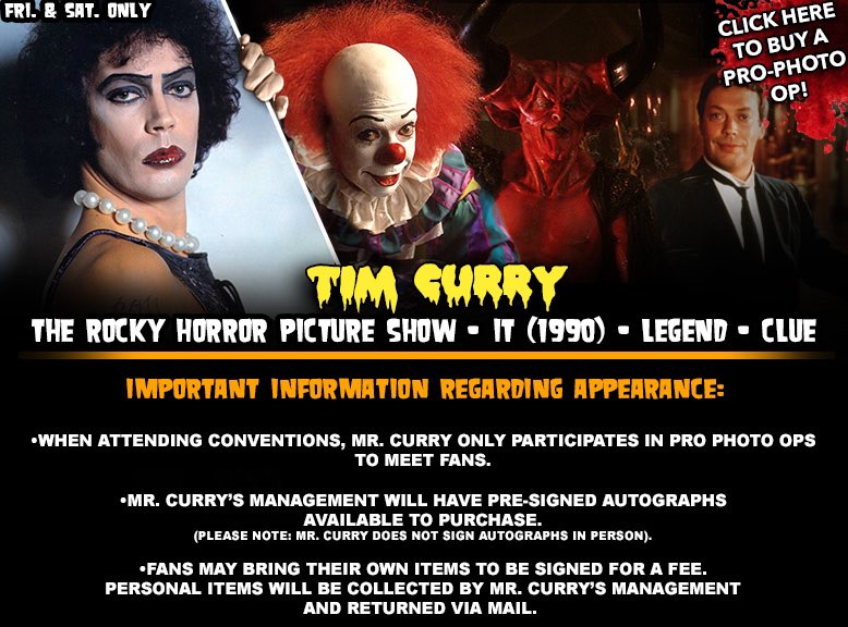 Tim Curry News on Twitter "Tim Curry will be a guest at