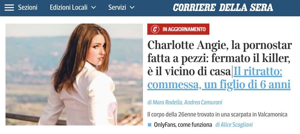 _Bluelight525's tweet photo. La notate anche voi la differenza? Una vittima che viene ridotta al porno e alle foto provocanti (persino col nome sbagliato), un assassino mostrato con un selfie comunissimo sotto a un titolo da film horror.
E l'accenno alla pornografia amatoriale come ultima riga.
#carolmaltesi https://t.co/7JaaPRKLia