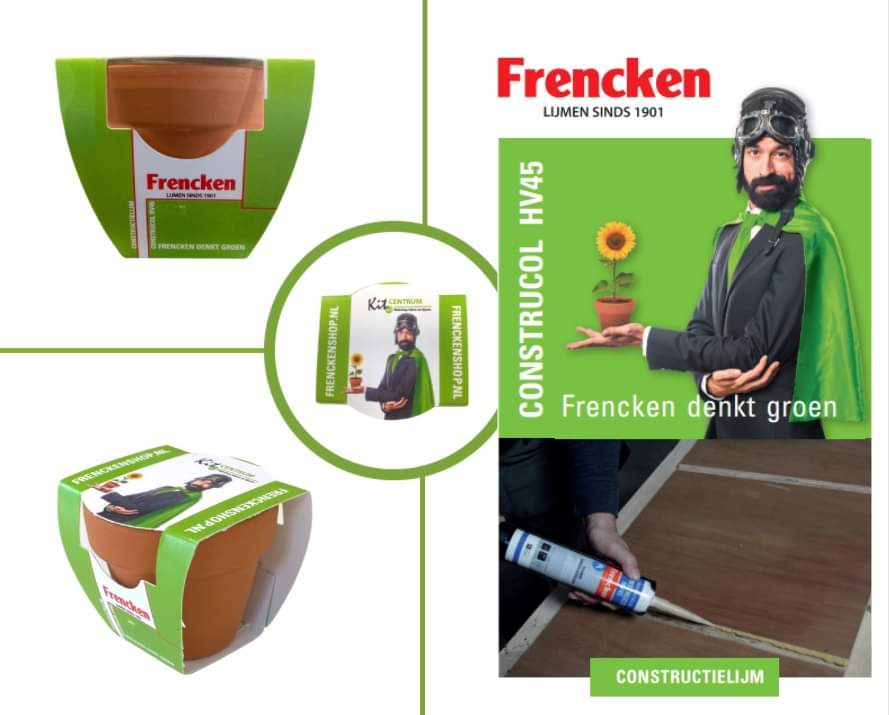 Frencken denkt groen 🍀

Frencken viert het verduurzamen van de HV45 constructielijm én het begin van de lente met een lente-actie! 
Daarom krijg je bij iedere bestelling met een Frencken product, ongeacht of je groene vingers hebt, een bloempotje met zonnebloemzaadjes.