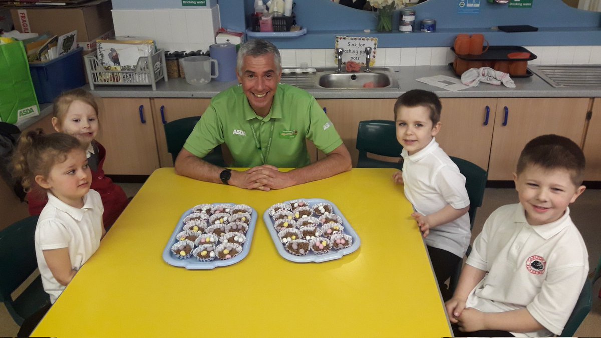 AsdaBoston's tweet photo. What a fantastic morning with @carlton_road Academy helping the children to make chocolate Easter nest cakes with the ingredients we provided.
@VoyageEP https://t.co/B0i8ZDg74b