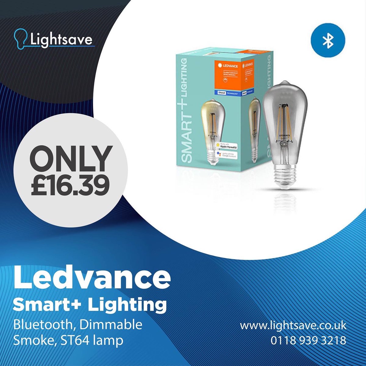 LightsaveLtd's tweet photo. Convert your decorative lamps into smart lights! 
The Ledvance Bluetooth filament range is easy to install and set up! 
With a variety of styles including the Smoke ST64 lamp; find the lamp right for you! 

#Lightsave #lighting #smartlighting #smartdevice #filamentlamps #LEDVANCE https://t.co/WoZ2kHwMx8