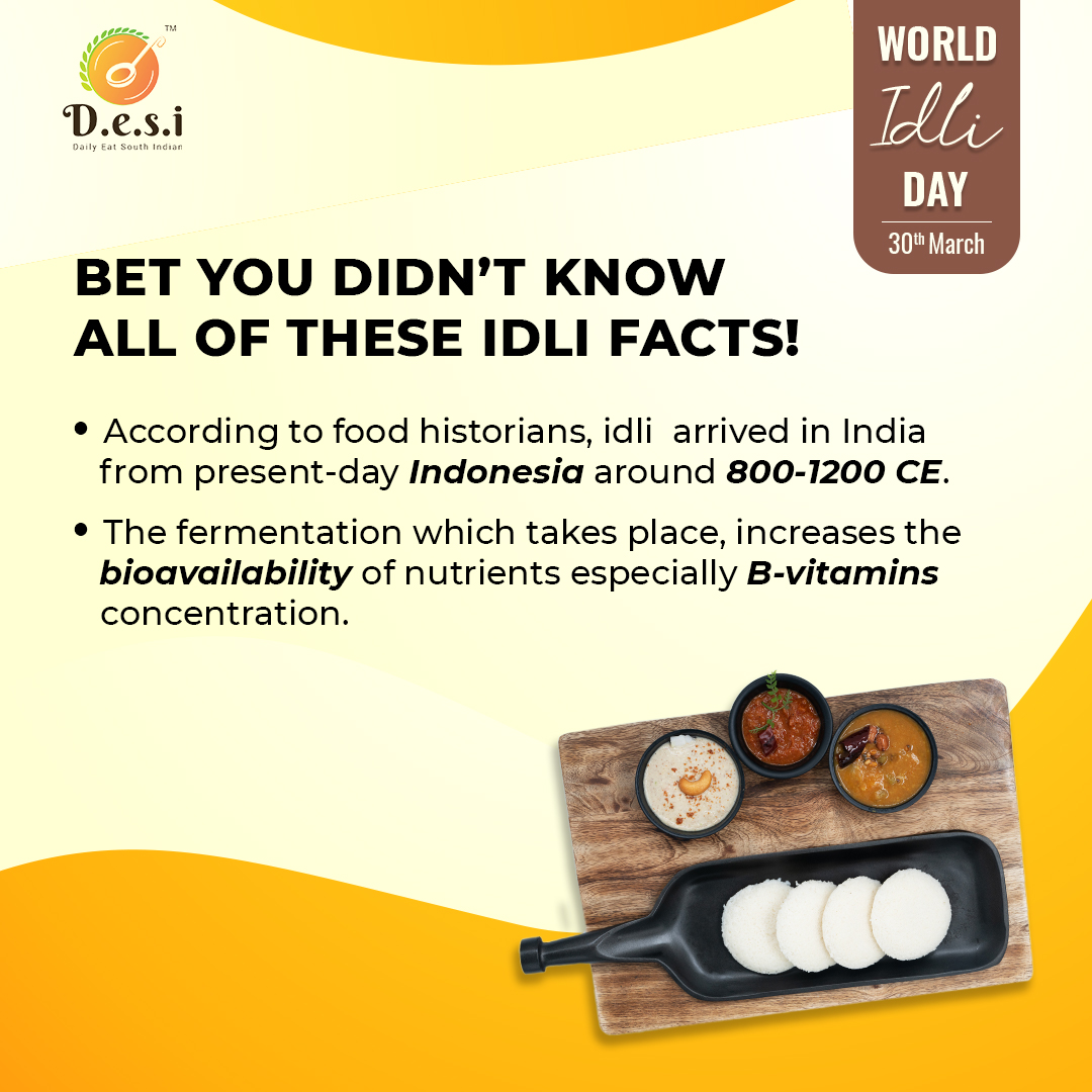 desinatural's tweet photo. World Idli Day!

Celebrate World Idli Day with our scrumptious Idlis made with Desi Ready to Mix Idli powder!

Wishing a very Happy World Idli Day to everyone.

#desinatural #idliday #idli #idliday2022 #worldidliday #idlisambhar #idlipowder #southindianfood #foodtalkindia #idly https://t.co/7pODxQyLIP