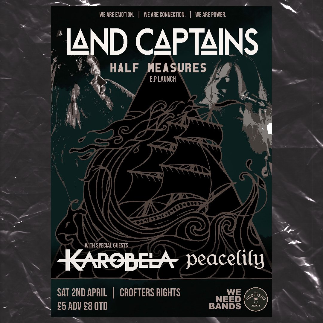 Crofters_Rights's tweet photo. Also coming on Saturday is @LandCaptains 'Half Measures' EP Launch with support from @karobelaband   + Peacelily presented by We Need Bands!

You can get tickets for this from https://t.co/bfh6tSI2Qd https://t.co/EwDYgS9rSQ