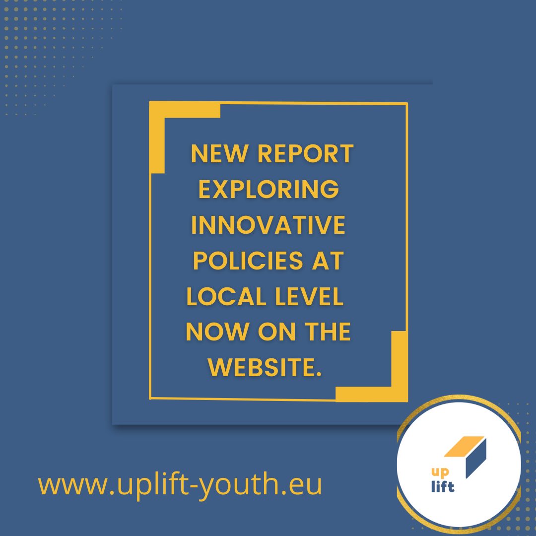 uplift_youth's tweet image. Have you seen the latest report on our website? It explores innovative policies at a local level across Europe 
Follow this link for more:  uplift-youth.eu/research-polic… 

#policycocreation #europe #youthempowerment #upliftyouth #horizon2029