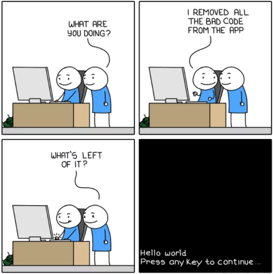 WebAppDesigner's tweet image. What should really happen when I work on nearly every pre-existing project