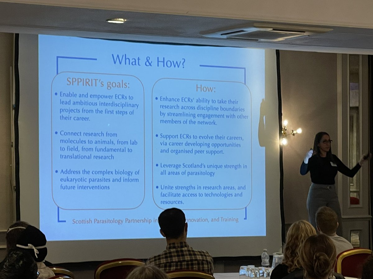 SPPIRITnetwork's tweet photo. Starting with an introduction to the SPPIRIT network from Roz Laing & @SheinerLab, including the goals that we hope to achieve. Itโs wonderful to share this with everyone & to be together with friends & colleagues again #SPPIRIT22 https://t.co/4EdGTvEj0B