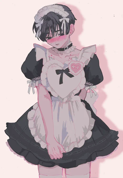 彼氏にメイド服着させられちゃう男の子、 