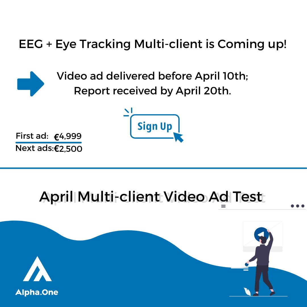 Good video ads are able to get and retain attention as well as communicate the brand. Do you want to make the best version of your ad? We use #EEG to measure attention and #eyetracking to make sure crucial elements are seen. 
✉️Email ingrid@alpha.one to sign up or receive info.