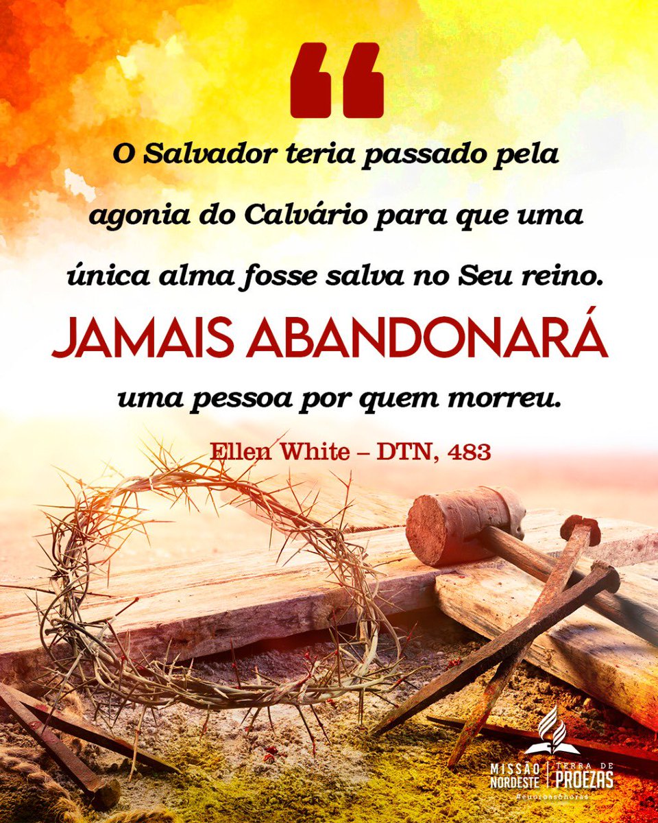 pastorotimar's tweet photo. “…O tema da redenção ocupará o coração, a mente e a língua dos remidos.” By @ellenwhite 

MM - 30 de Março/22

#PrayForUkraine 
#euoroas6horas
#MNeprafrenteEpracima
#MNeterraDEproezas 
#pgmystyle 
#SEMANAsanta/22 https://t.co/6nxbeZlxzh