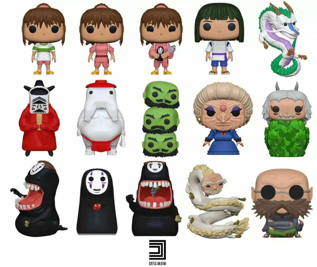 Spirited Away Chihiro, Haku Dragon, And The Stink Spirit PREORDER Custom Funko Pops