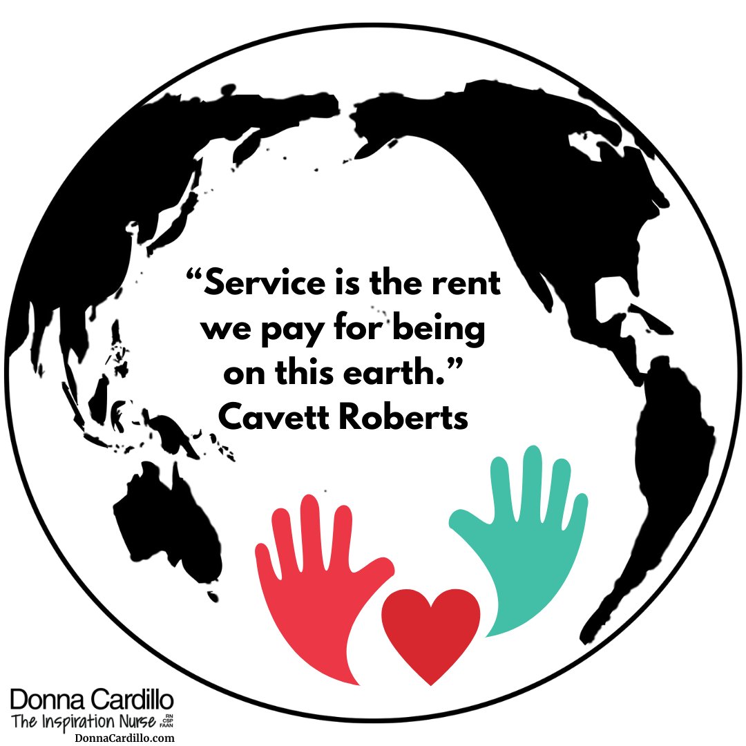 DonnaCardilloRN's tweet photo. Cavett Roberts said, “Service is the rent we pay for being on this earth.” Are you serving well? #quote #service #CavettRoberts https://t.co/7BBsOw5pyK