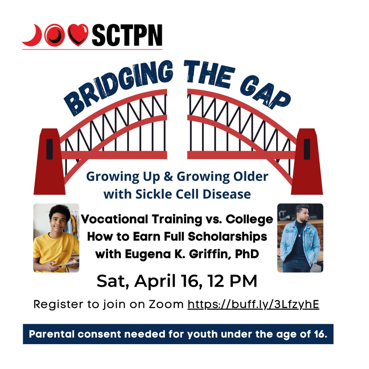 SCTPN's tweet photo. Parents, tweens, and teens are invited to participate in Bridging the Gap.  Register on Zoom to attend https://t.co/hRebWfxnAL. Guest speaker Eugena K. Griffin, PhD.
#vocationaltraining #prepareforcollege #scholarships #freemoney   #youth #teens #family #community https://t.co/Uyxz4NP2FU