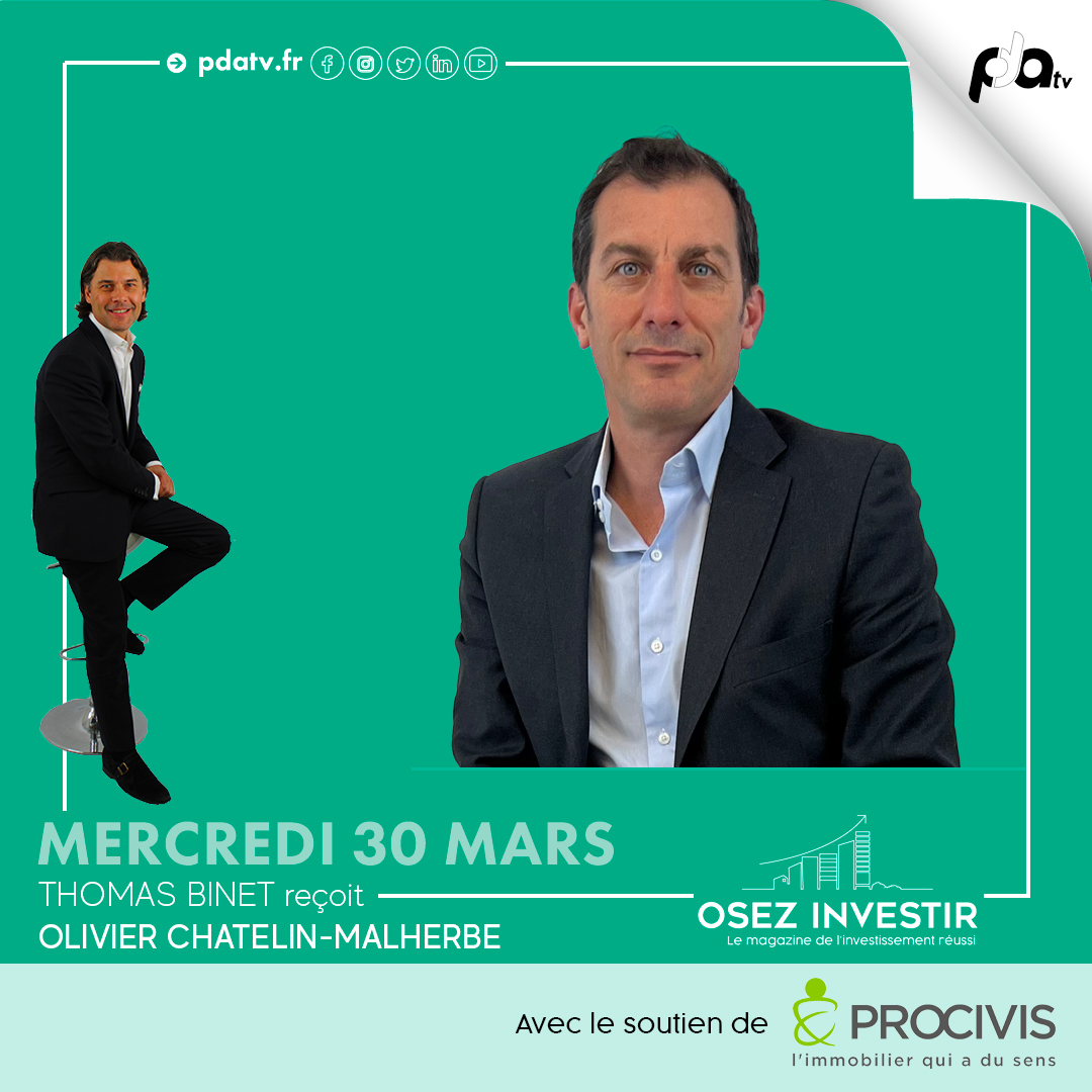 Retrouvez #OsezInvestir avec Thomas Binet, Olivier Chatelin-Malherbe (DG adjoint de <a href="/vinciimmobilier/">VINCI Immobilier</a>) et <a href="/PhilippeTaboret/">Philippe Taboret</a> tout de suite sur la chaîne Youtube de PDAtv 👉🏼 youtu.be/_RTvWj1kTtw 🎥