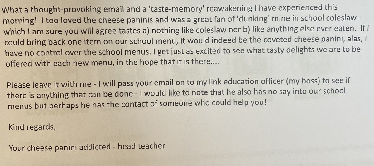 eastcalder_ps's tweet photo. If you know…you know!! We have 2 VERY happy P7 classes today. Mrs Stewart was sent this incredible email by a P7 in January…it’s been a long talked about subject but we’re feeling very happy today #paninipower #pupilpower #thankyou @iain_mcd https://t.co/iPQNoxZw6e