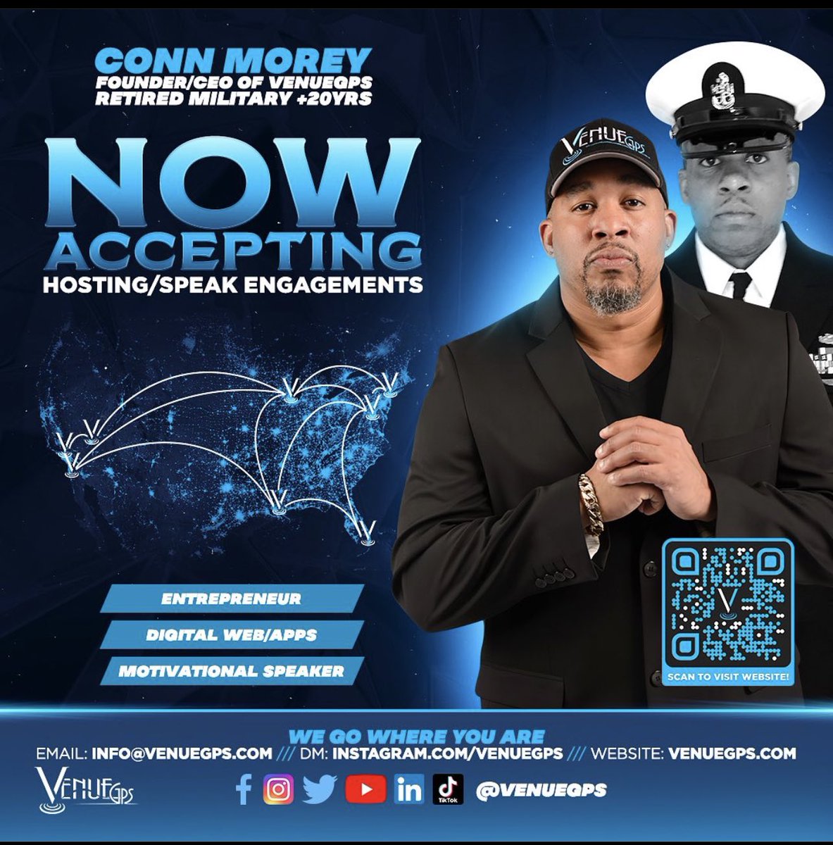 venuegps's tweet photo. VenueGPS is a Global Digital Promoter + Help Crisis Alert Application for North America and the World. @ConnCeo 

#venuegps2022 #venuegpsapp #retireddigital  #miltaryveteran #disableveterans #blackownedbusiness #blackowned #venuegps #venuegpsmedia #speakingengagements https://t.co/h9fqKTIPKZ