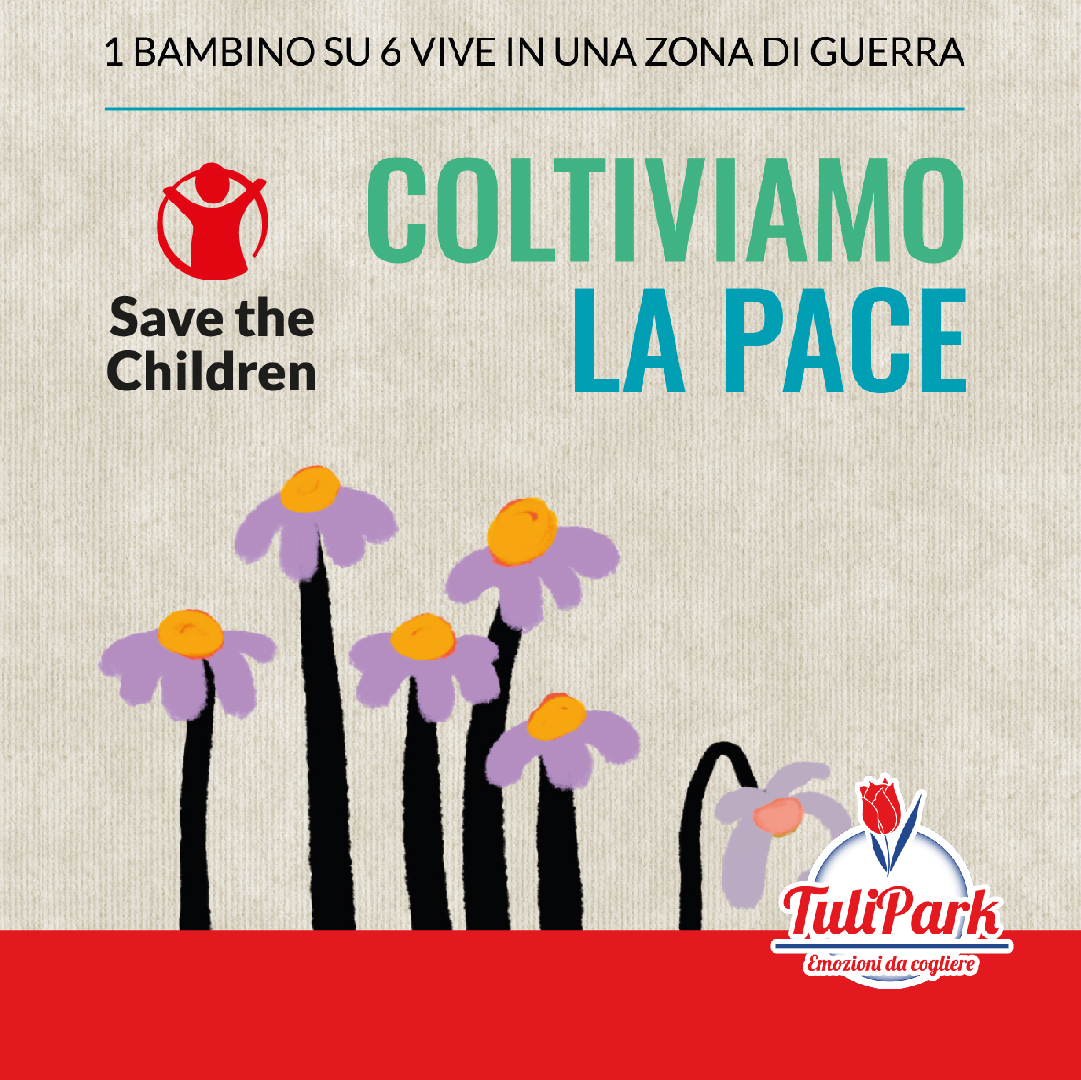 Insieme a <a href="/SaveChildrenIT/">Save the Children IT</a> contro tutte le guerre.

Oggi, troppi bambini vengono coinvolti in guerre che minacciano i loro diritti. 
 
📍 #Tulipark insieme a #SaveTheChildren lancia il progetto #ColtiviamoLaPace. 

Costruiamo insieme un mondo migliore per tutti  i bambini.