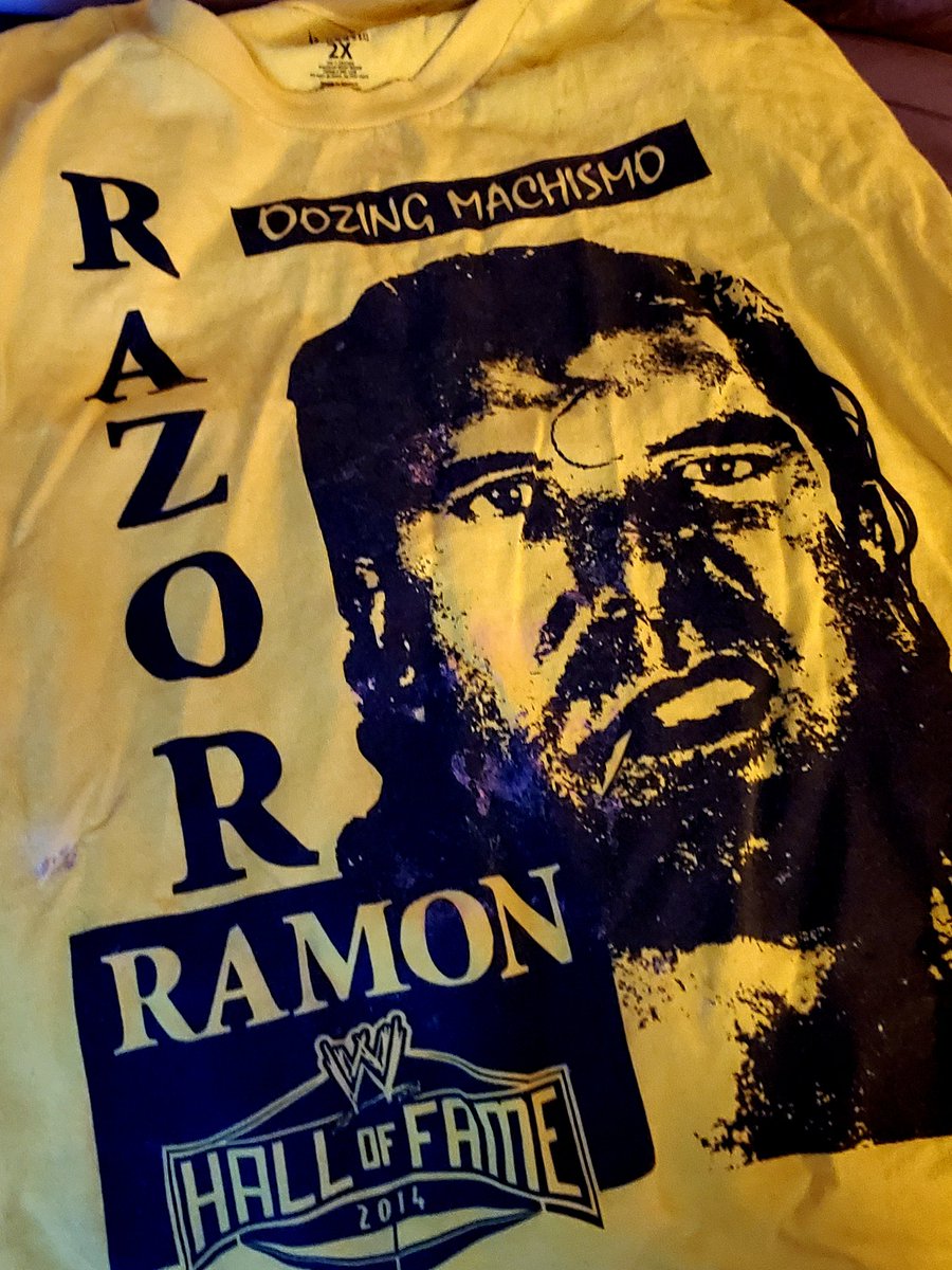 M_Dirrty's tweet photo. One of my #WrestleMania night shirts. 
#razorramon #scotthall #wwe https://t.co/BiWEnOzCEh