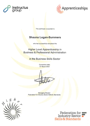 ⭐️Appreciation Post⭐️
Well done to our centre manager, Shauna who has recently completed her Level 4 apprenticeship and has been awarded her NVQ and Diploma in Business and Professional Administration 👏