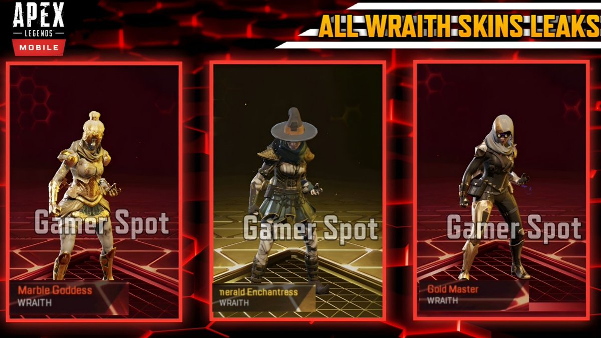 Spme new upcoming wraith mythic &amp; leggy skins , which one looks amazing? Lemme know 

#apexlegendsmobile #apexmobile 
@ApexZone_Yt <a href="/GLXYApex/">GLXY Apex Mobile</a> @samleakshere <a href="/1ceStream/">1ceStream</a> <a href="/skyeziigamer/">Van$h</a>