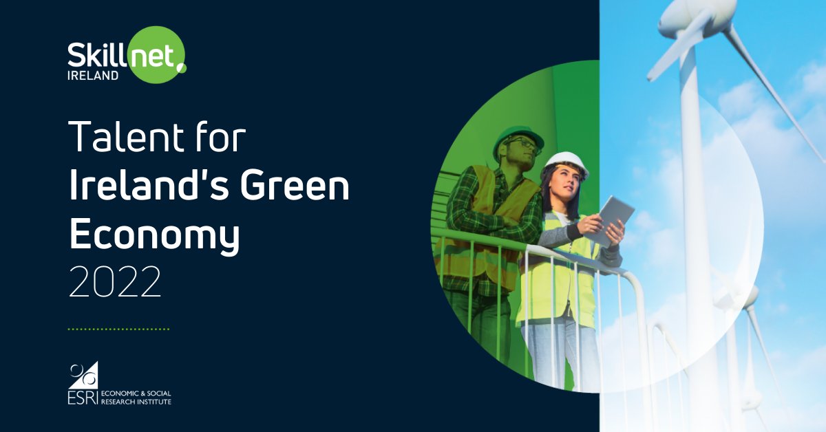 ‘Talent for Ireland’s Green Economy 2022,’ a new report from Skillnet Ireland &amp; <a href="/ESRIDublin/">Economic and Social Research Institute (ESRI)</a> identifies corporate sustainability, carbon, &amp; waste management as top three talent development priorities to enable Ireland’s transition to a low-carbon economy. bit.ly/TalentGreenEco…