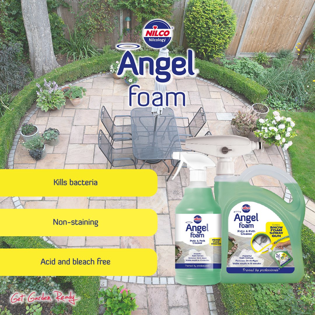 Eliminate dirt, grime and algae from your patios, driveways and paths with Nilco Angel Foam 🦠💪🏻✔🏠 Suitable for treating all types of hard surfaces including:
◼ Patios
◼ Paths
◼ Stone
◼ Driveways

Get yours today directly from our website 🙌🏻 bit.ly/3KVvfqO
#nilcouk