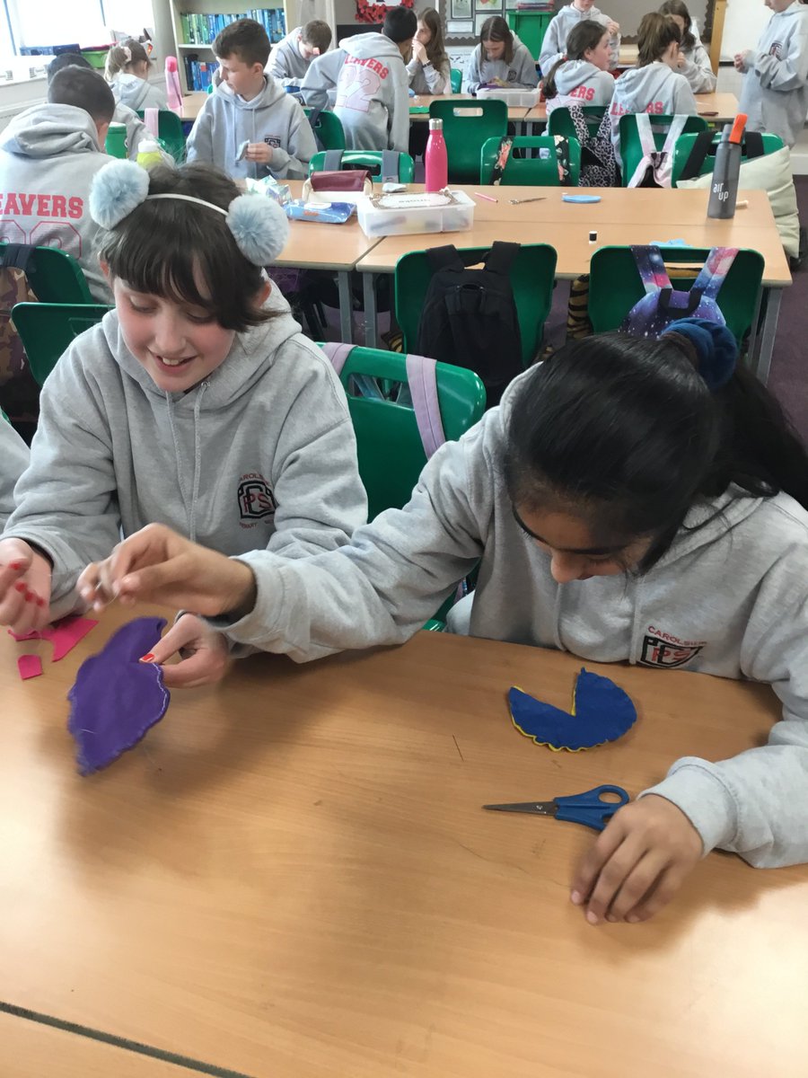Carolside_PS's tweet photo. P7b made worry monsters in class. They discussed worries that were personal to them and the worries that were shared by many of them. They read 'The Big Bag of Worries' by Virginia Ironside and learned some basic sewing techniques to create their own monsters! #CPSHWB https://t.co/rVugar6IWu
