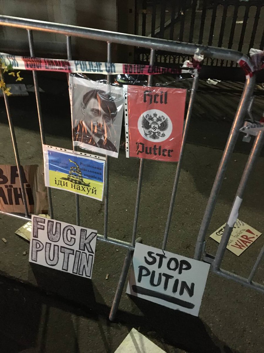 WolvesDefender's tweet photo. Prague gets it 💙💛

The Russian embassy in #Prague. People have gathered night and day to #protest the #WarInUkraine. Thank you for your efforts!

#NFT #StandWithUkraine #StopPutin #demonstrate #PutinHuilo #ПутинХуйло #プーチンぽ #NFTforUkraine https://t.co/lYp5qHmPwV