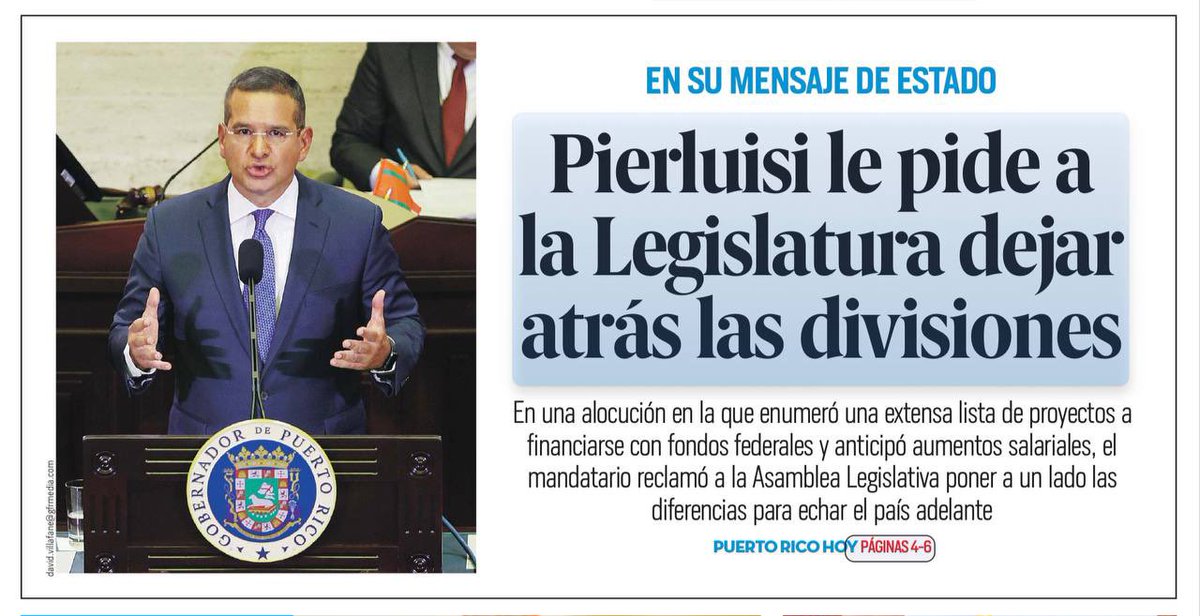 lafortalezadepr's tweet photo. En su segundo Mensaje de Situación de Estado, el @GovPierluisi presentó un panorama optimista de 🇵🇷, al asegurar que estamos encaminados a la recuperación económica | vía @ElNuevoDia https://t.co/olb4fcs1Yl