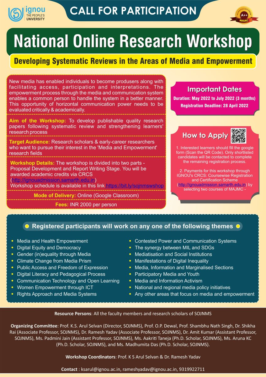 National Online Research Workshop